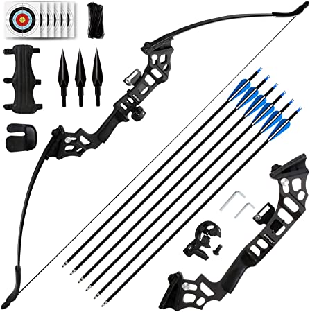 REAWOW 30/40LBS Recurve Bows Archery Set, Survival Longbow Right Hand: